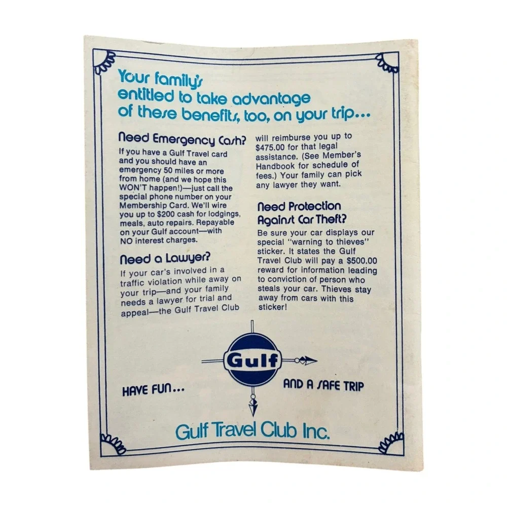 Gulf Travel Fun Book Kids OS Blue Good Vintage Road Trip Activity Game Ephemera